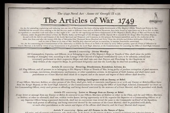 1757 Royal Navy Articles of War